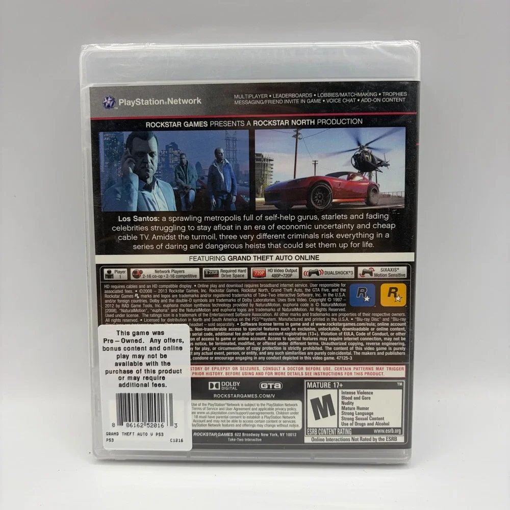 Grand Theft Auto V GTA 5 Sony PlayStation 3 PS3 Rockstar Games 2013 Action RPG